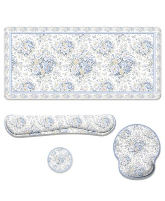 Lofree 4-in-1 Ergonomic Non-Slip Desk Mat Set with Wrist Rest for Most Mouse Types