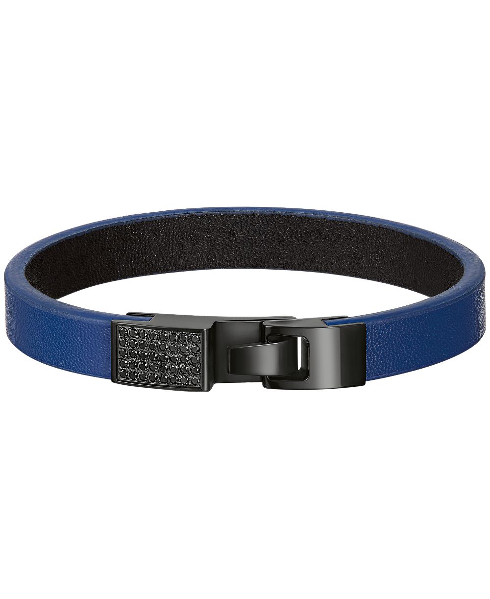 Мужской браслет Bulova Black Spinel Marine Star Leather Minimalist, 8.5"