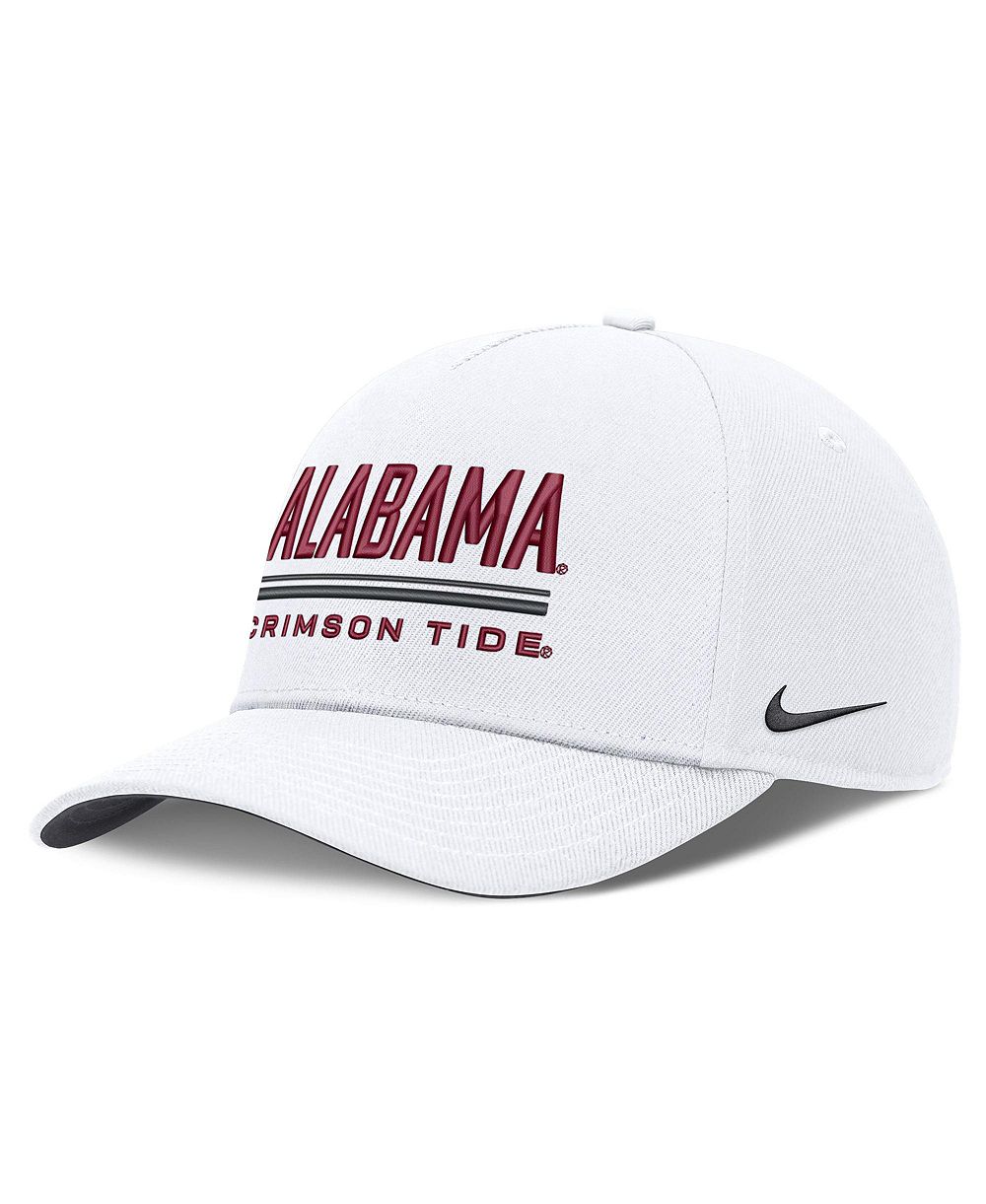 Мужская кепка Nike White Alabama Crimson Tide 2026 Sideline Dri-FIT Rise Adjustable