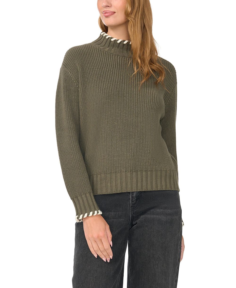 Vince Camuto Women's Turtleneck with Whipstitch Sweater