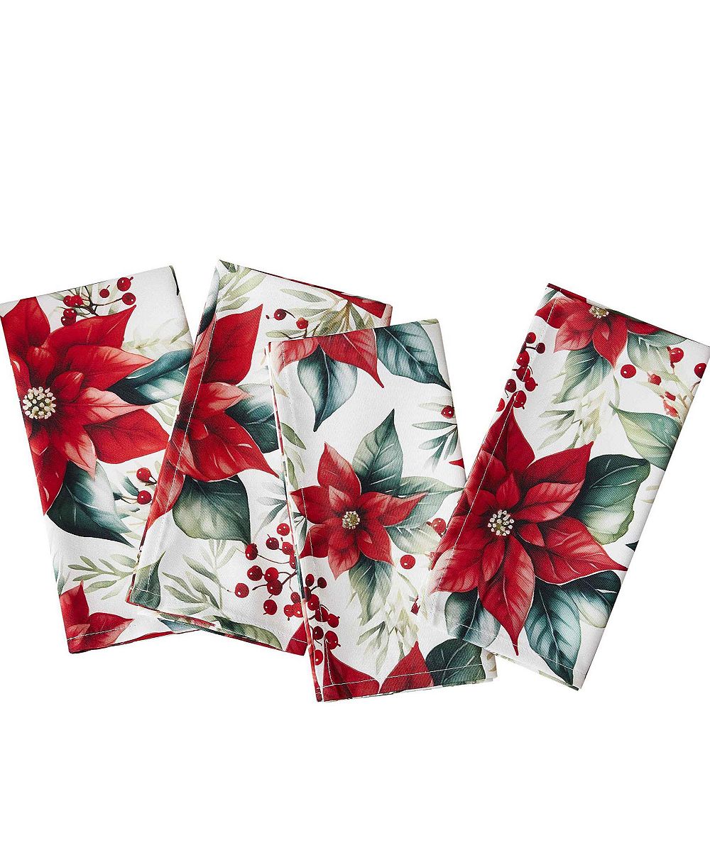 Классические салфетки Avanti Poinsettia, набор из 4 шт.