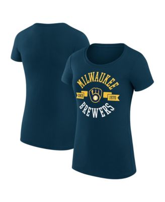G-III 4Her by Carl Banks Women's Milwaukee Brewers Super-Slim Fit City Graphic T-Shirt