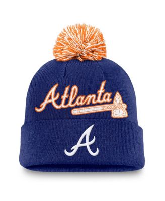 Nike Men's Royal Atlanta Braves Peak Cuffed Knit Hat with Pom