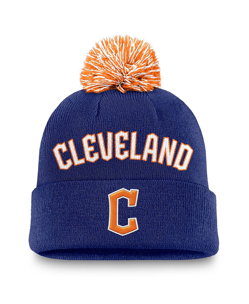 Nike Men's Royal Cleveland Guardians Peak Cuffed Knit Hat with Pom