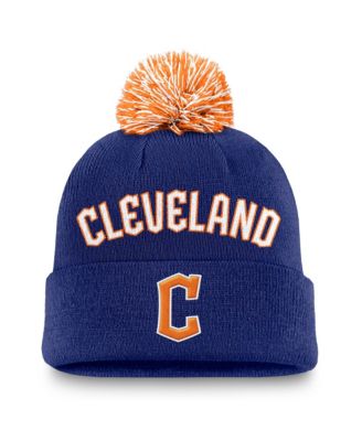 Nike Men's Royal Cleveland Guardians Peak Cuffed Knit Hat with Pom
