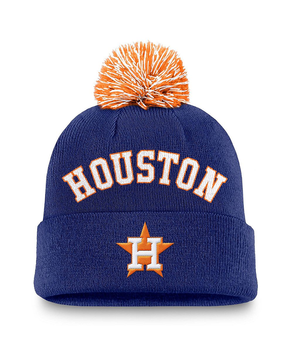 Nike Men's Royal Houston Astros Peak Cuffed Knit Hat with Pom