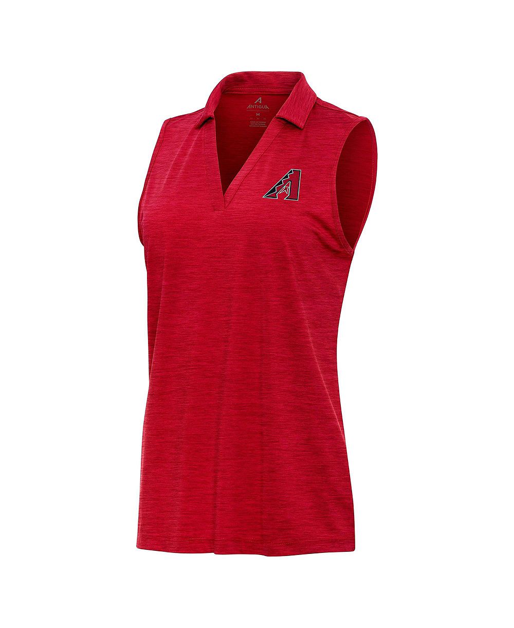 Женская рубашка-поло Antigua Heather Red Arizona Diamondbacks Layout Sleeveless