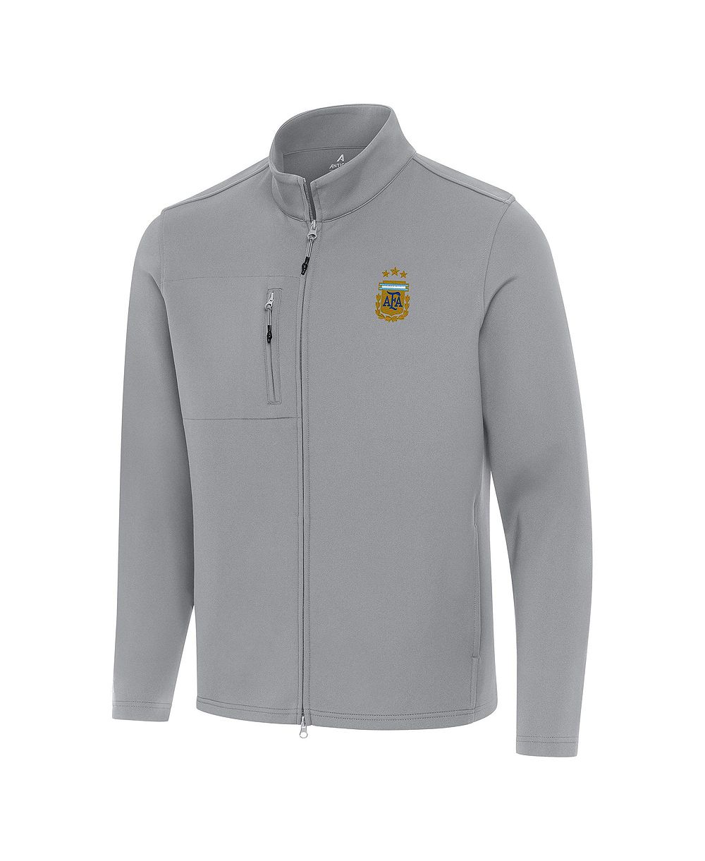 Antigua Men's Gray Argentina National Team Objection Full-Zip Jacket