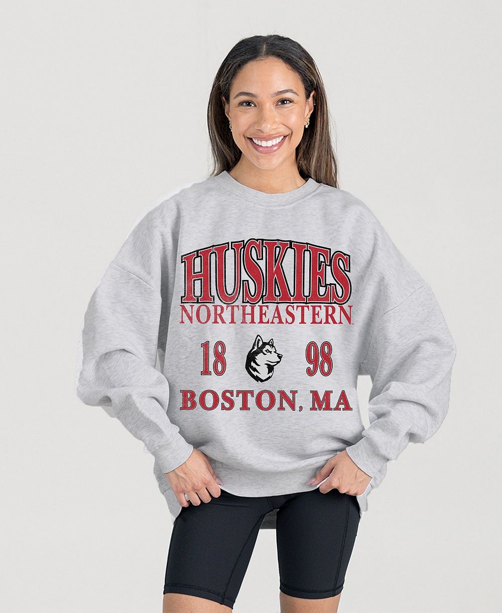 Gameday Couture Женский Northeastern Huskies Large Screen Print Fleece Pullover Sweatshirt