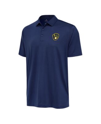 Antigua Men's Navy Milwaukee Brewers Big & Tall Ellipse Polo Shirt