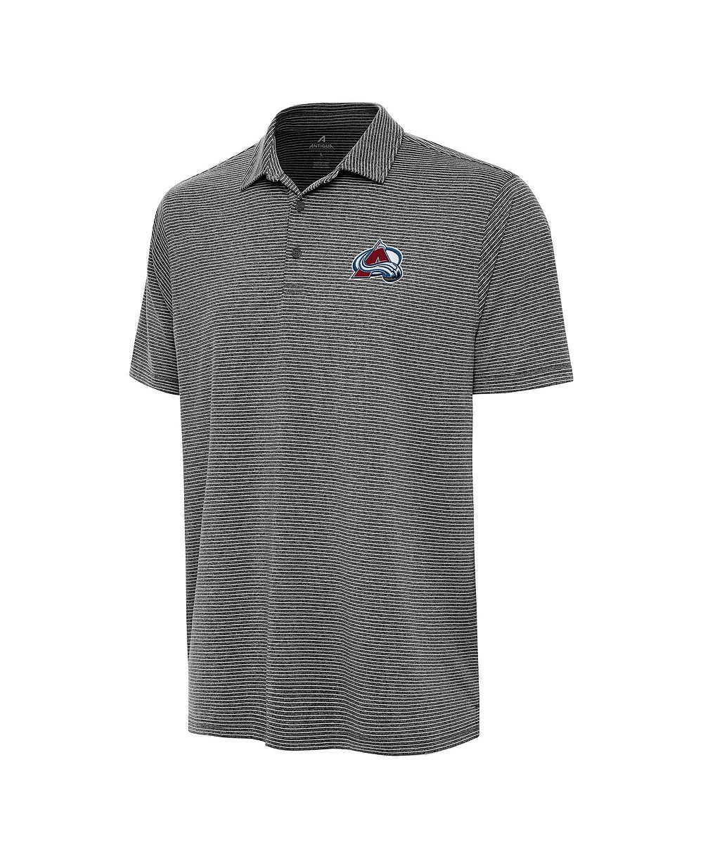 Antigua Men's Heather Black Colorado Avalanche Scheme Polo Shirt