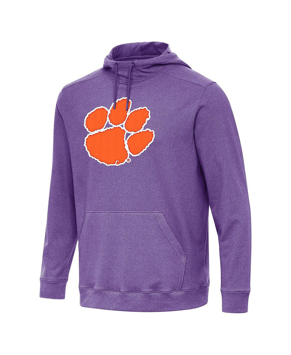 Мужское худи Antigua Heather Purple Clemson Tigers Cloud Pullover