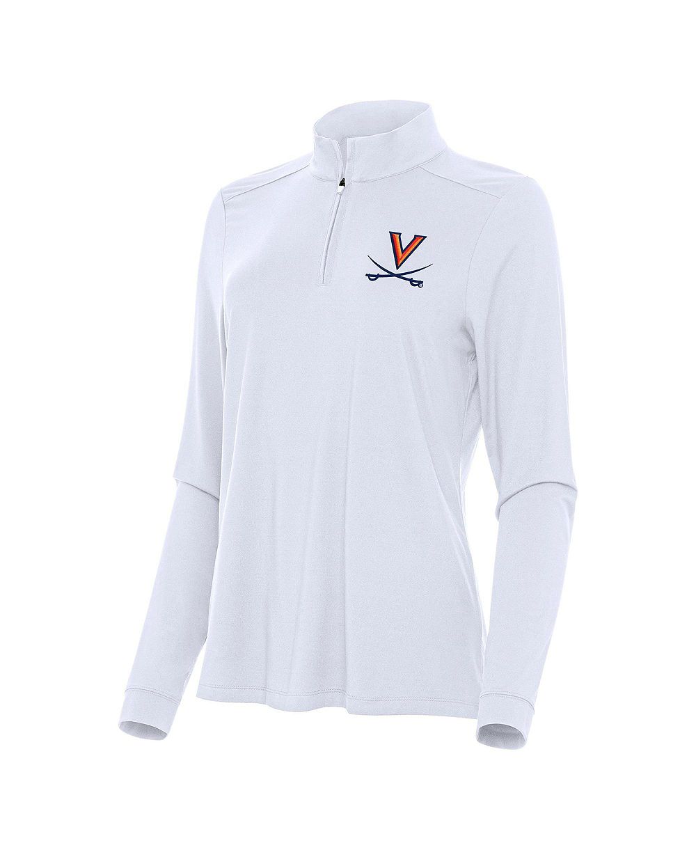 Женский топ Antigua Virginia Cavaliers Intent Quarter-Zip White