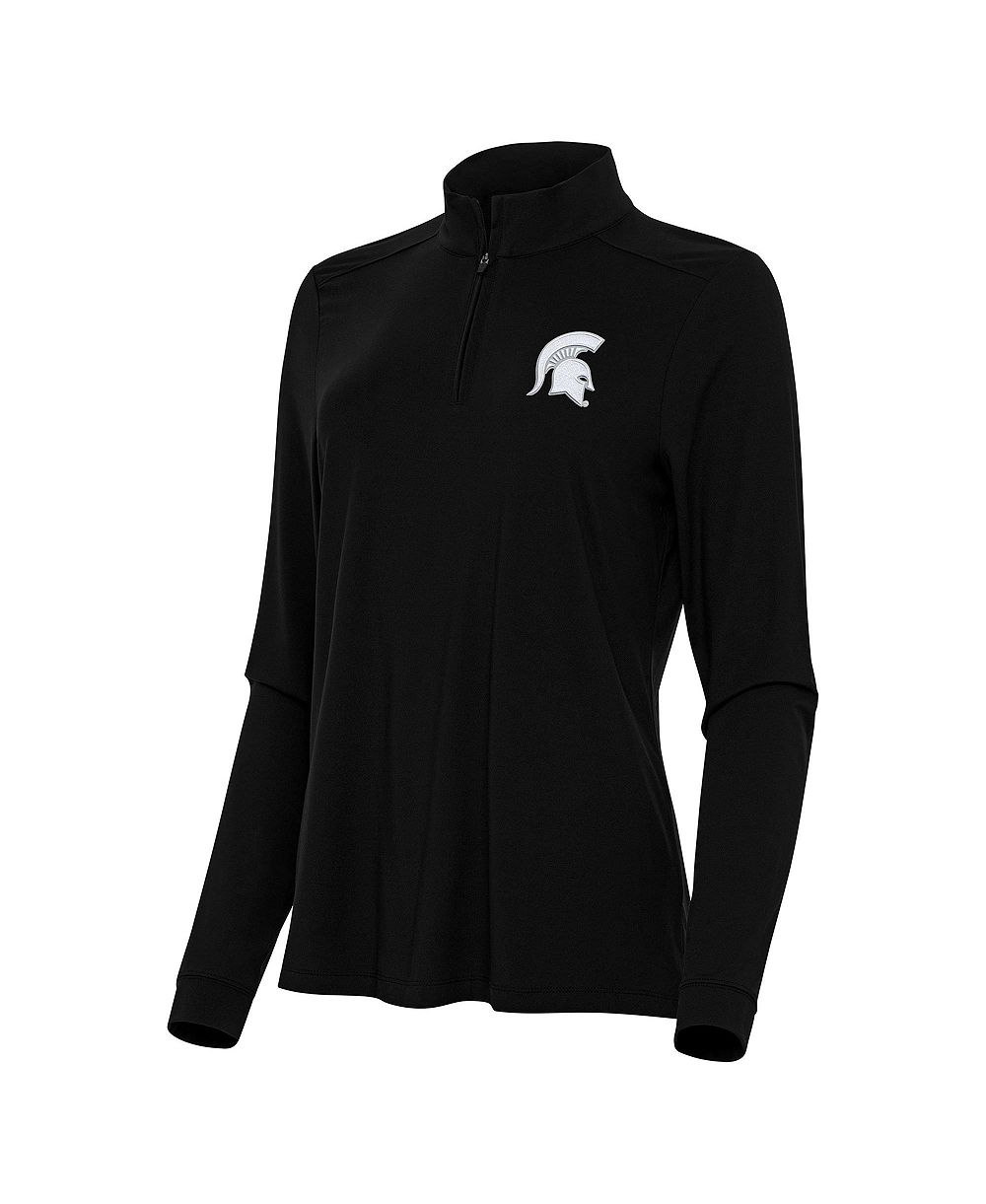 Antigua Женская черная кофта Michigan State Spartans Intent с молнией на четверть