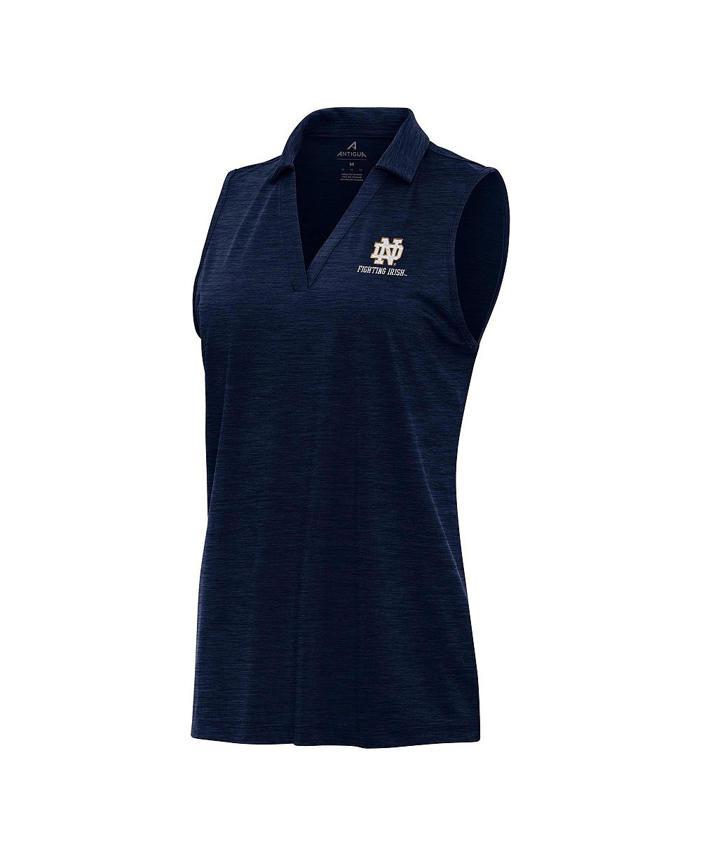 Antigua Женская polo рубашка Heather Navy Notre Dame Fighting Irish Layout Sleeveless V-Neck