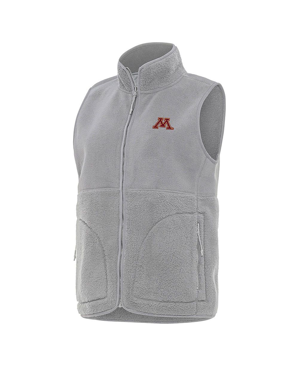 Antigua Women's Gray Minnesota Golden Gophers Nostalgic Full-Zip Vest