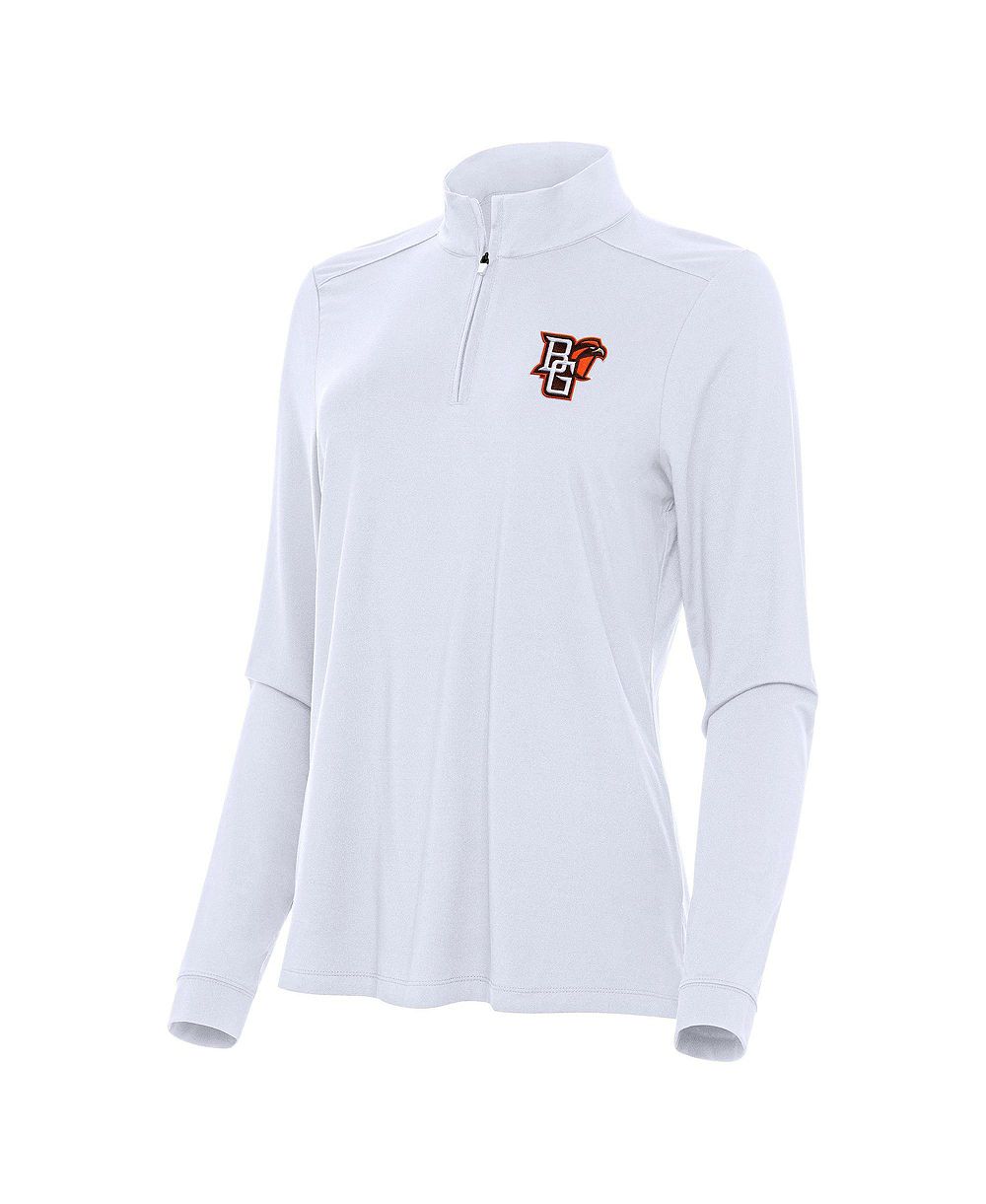 Топ Antigua Women's White Bowling Green St. Falcons Intent Quarter-Zip
