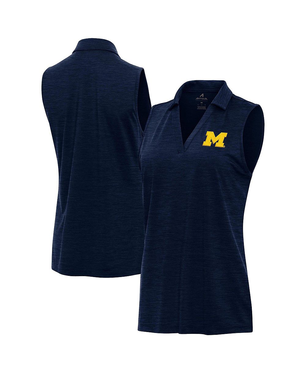 Antigua Женская темно-сирая рубашка-поло Michigan Wolverines Layout Sleeveless V-Neck