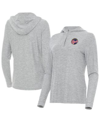 Antigua Women's Heather Gray Indiana Fever Daybreak Quarter-Zip Hoodie