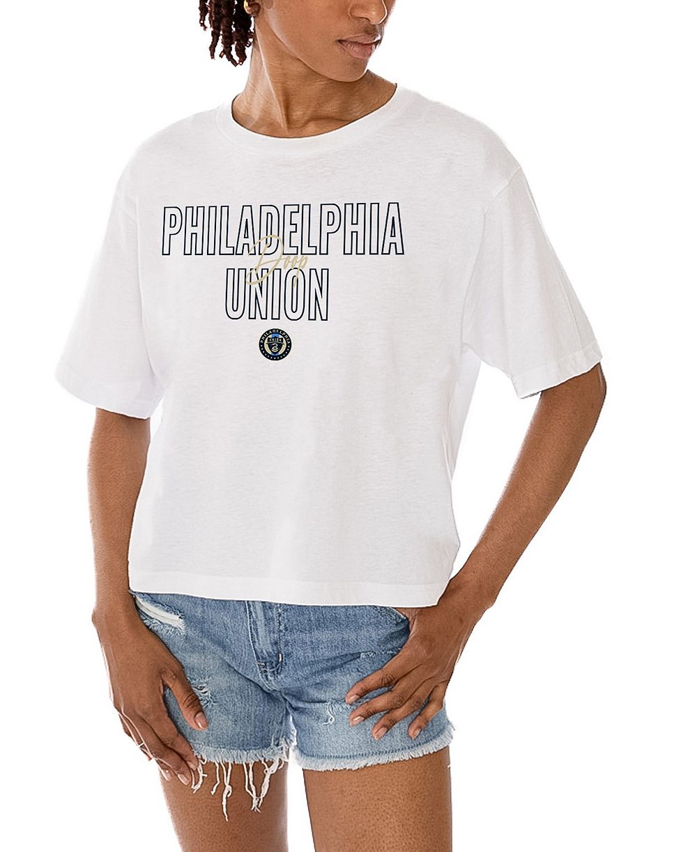 Gameday Couture Women's White Philadelphia Union Keep Playing Cropped T-Shirt
