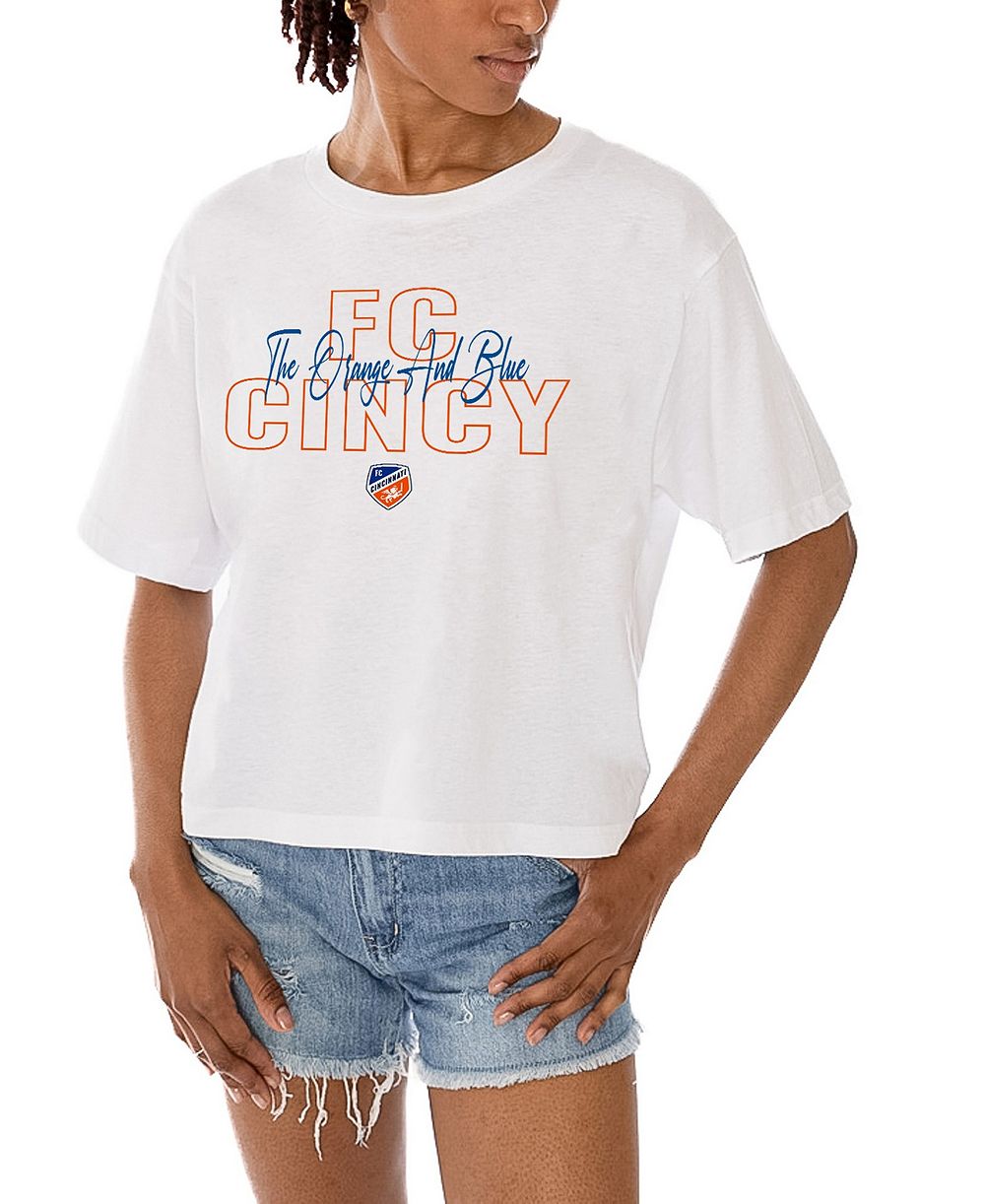 Gameday Couture Women's White FC Cincinnati Keep Playing Cropped T-Shirt