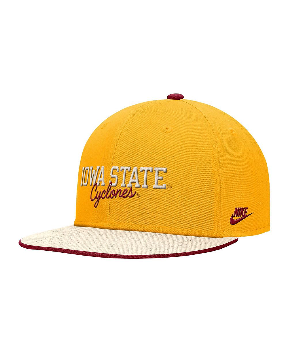 Мужская бейсболка Nike с козырьком и надписью для Iowa State Cyclones цвета Gold, технология Dri-FIT