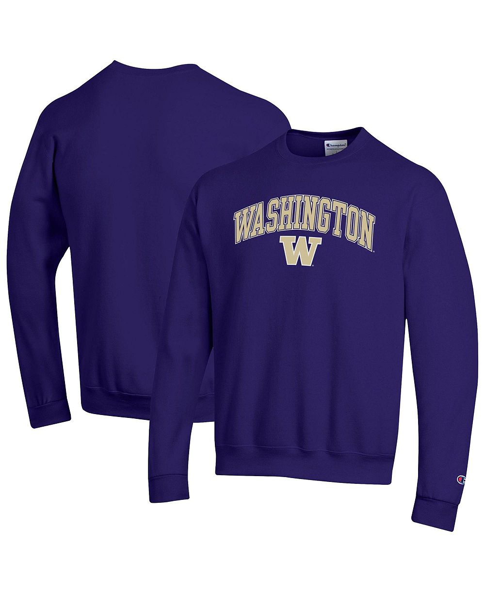 Мужское свитшот Champion Purple Washington Huskies Arch Over Logo Pullover
