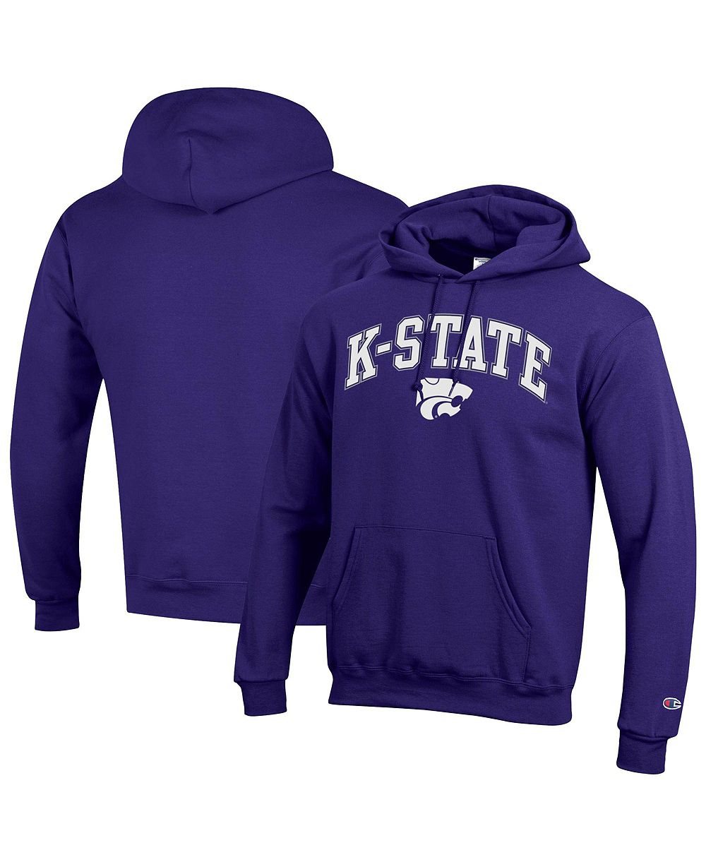 Мужское худи Champion Purple Kansas State Wildcats Arch Over Logo Pullover Hoodie
