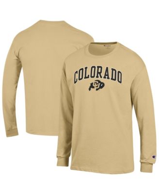 Champion Мужская золотая футболка Champion Colorado Buffaloes Arch Over Logo с длинным рукавом