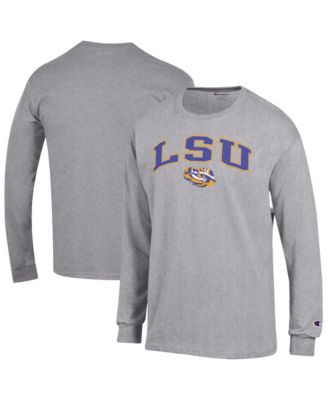 Champion Men's Champion Heather Gray LSU Tigers Arch Over Logo Long Sleeve T-Shirt