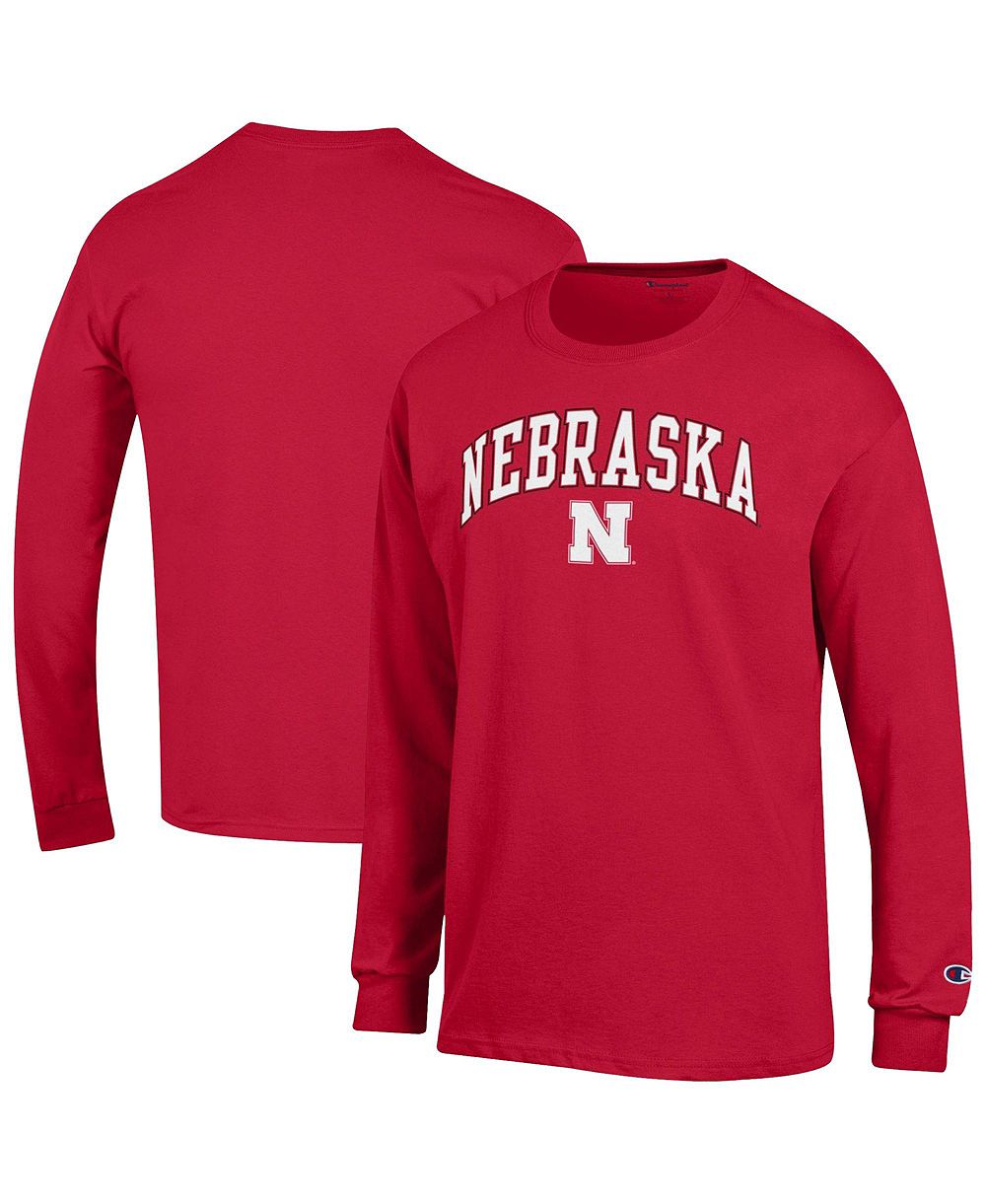 Champion Men's Champion Scarlet Nebraska Huskers Arch Over Logo Long Sleeve T-Shirt