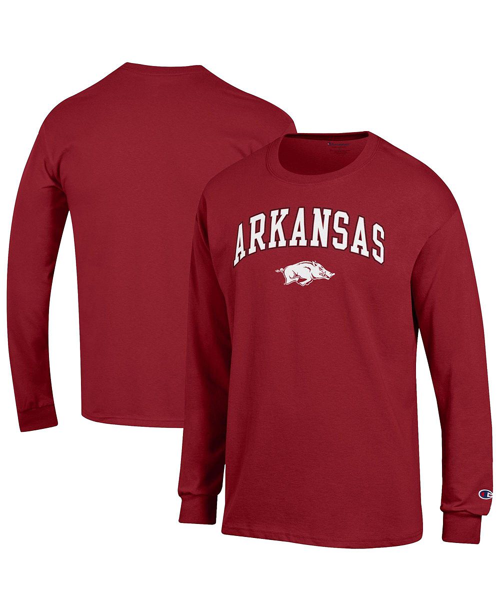 Champion Мужская футболка Champion с логотипом Arkansas Razorbacks с длинным рукавом