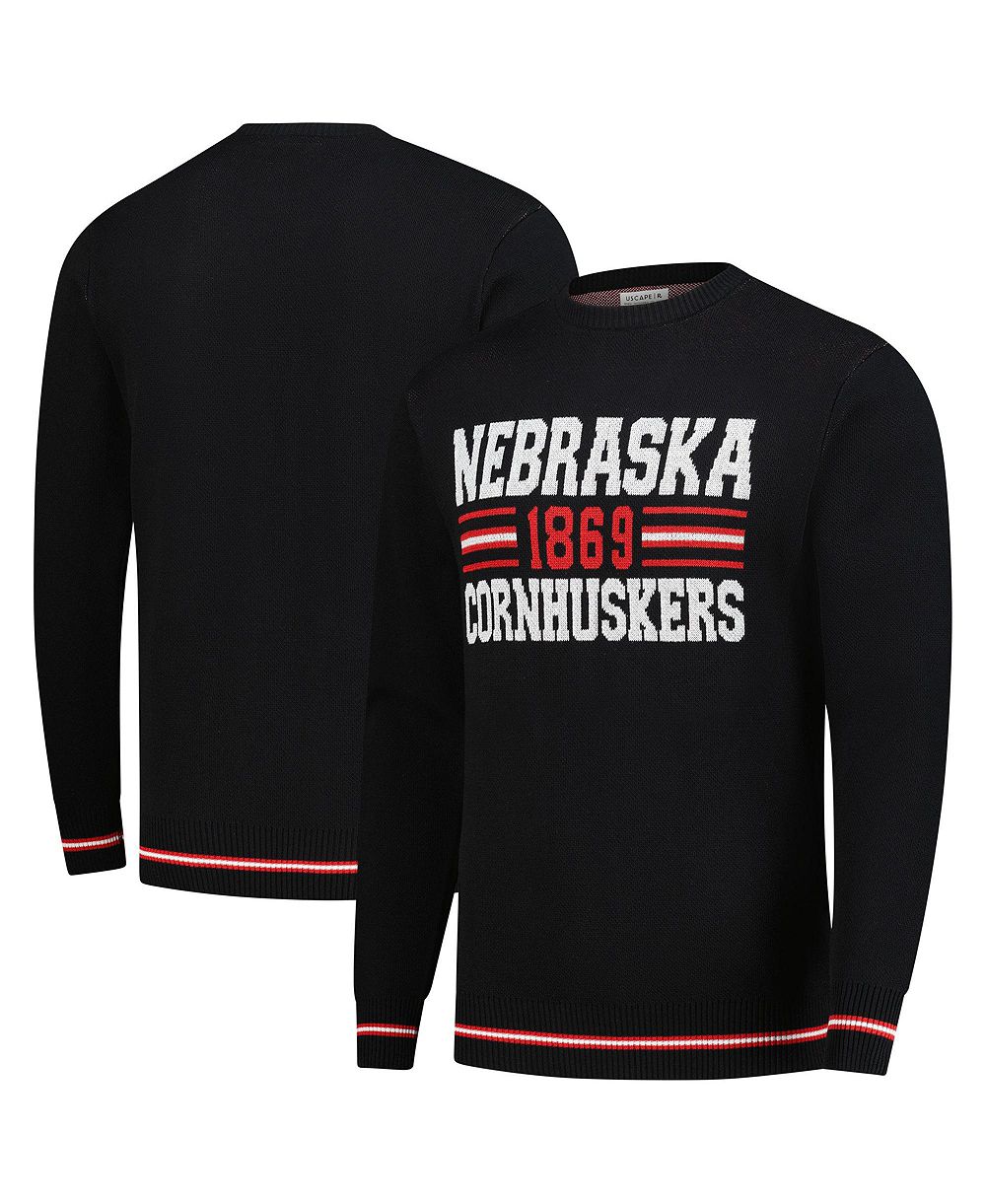 Uscape Apparel Men's and Women's Black Nebraska Huskers Renew Knit Vintage Retro Sweater
