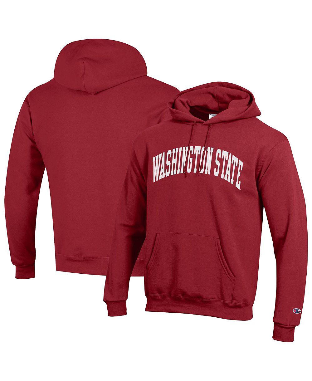 Champion Мужской малиновый худи Washington State Cougars Basic Arch Fleece Pullover