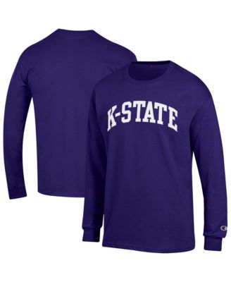 Мужская длинная футболка Champion с дугой Kansas State Wildcats фиолетового цвета