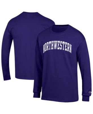 Мужская футболка Champion с фиолетовым логотипом Northwestern Wildcats, длинный рукав