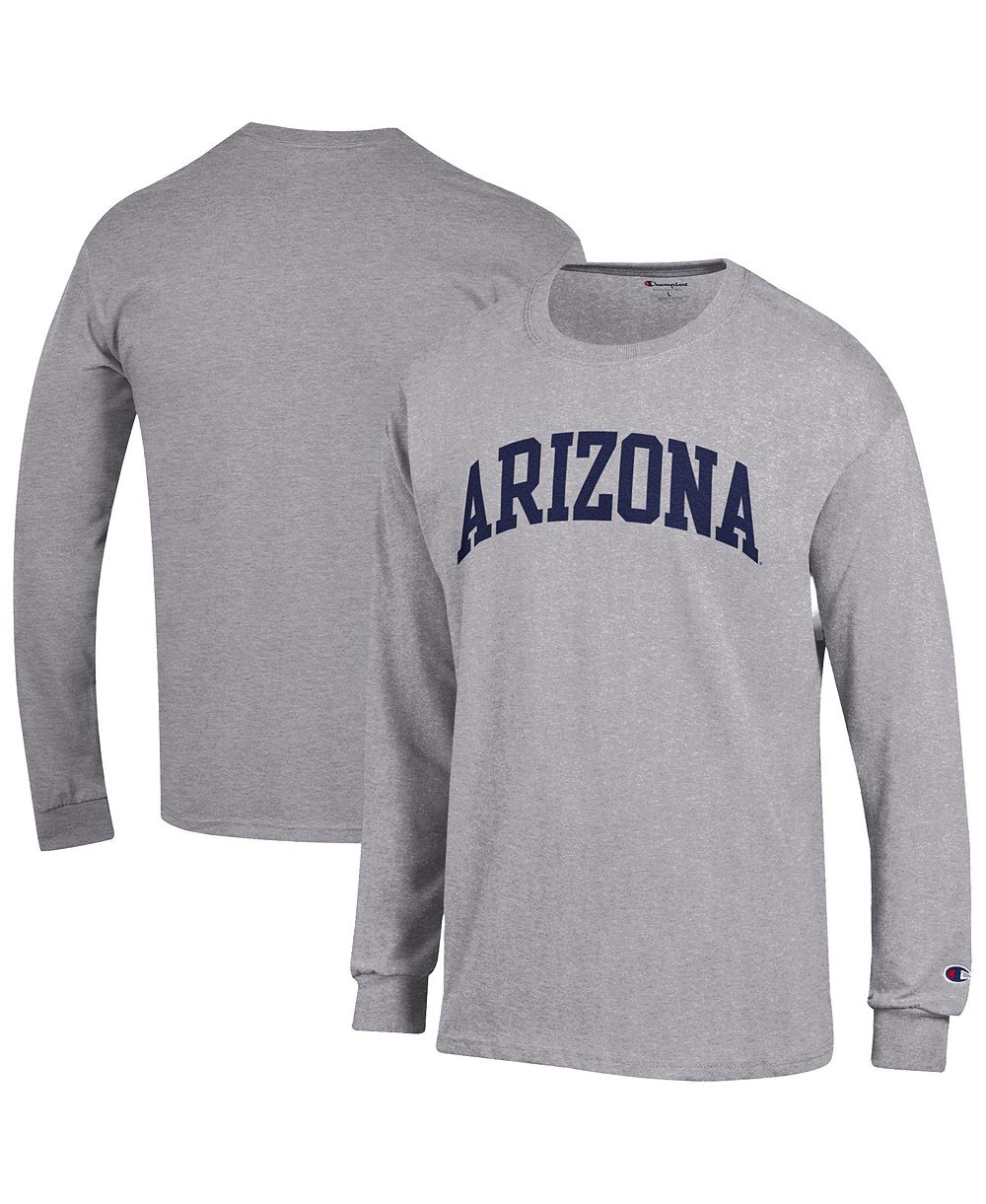 Champion Men's Heather Gray Arizona Wildcats Basic Arch Long Sleeve T-Shirt