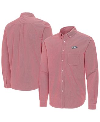 Antigua Мужская рубашка на пуговицах Porter Woven Tri-Blend Long sleeves Cardinal Arkansas Razorbacks