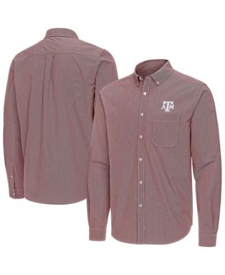 Мужская рубашка Antigua Maroon Texas A&M Aggies Porter Woven Tri-Blend с длинным рукавом