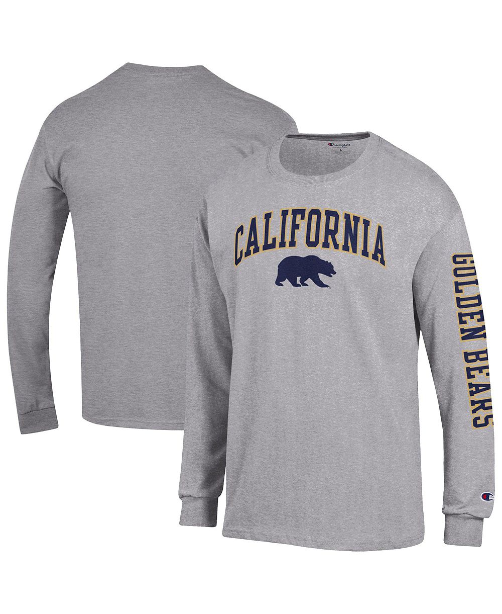 Мужская футболка Champion с длинным рукавом в сером меланже с логотипом Cal Bears