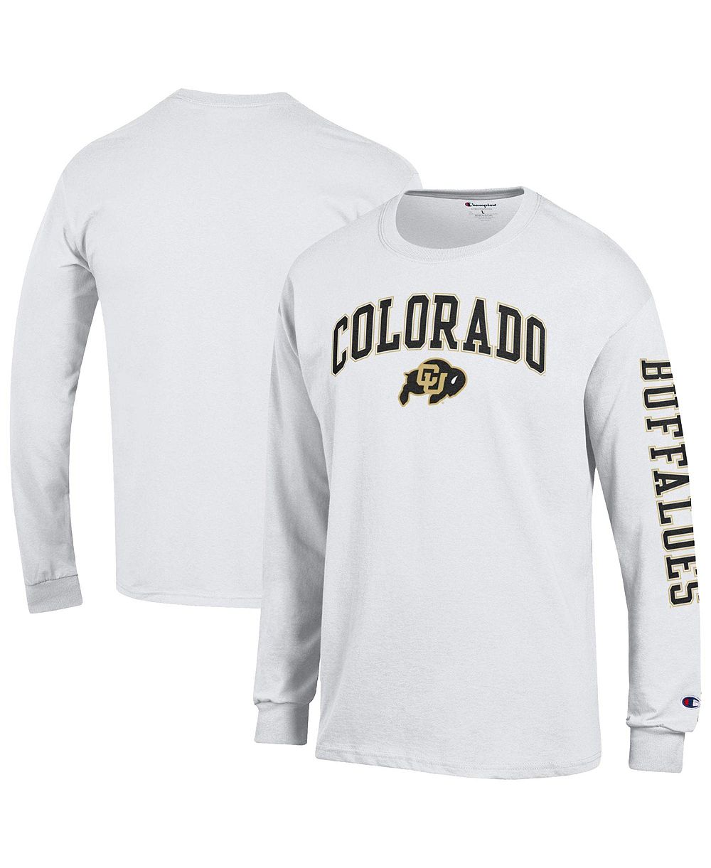 Мужская футболка Champion White Colorado Buffaloes Arch Over Logo с длинным рукавом