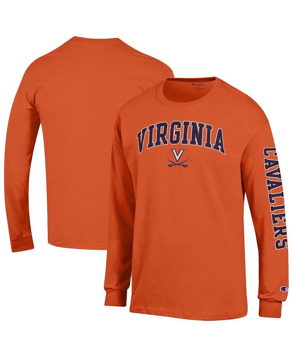 Champion Men's Orange Virginia Cavaliers Arch Over Logo 2-Hit Long Sleeve T-Shirt