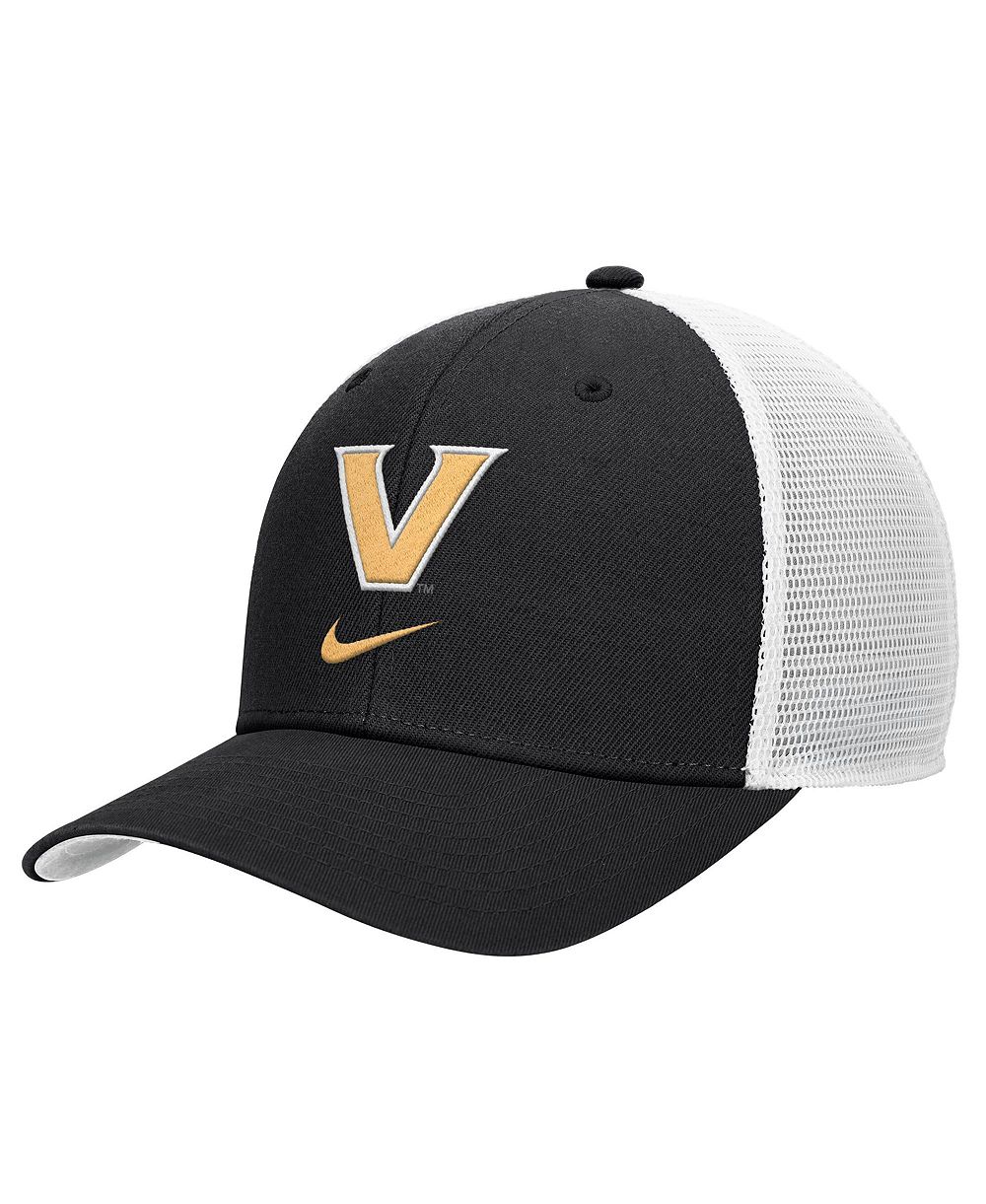Мужская кепка Nike Black Vanderbilt Commodores Rise Trucker Dri-FIT Adjustable