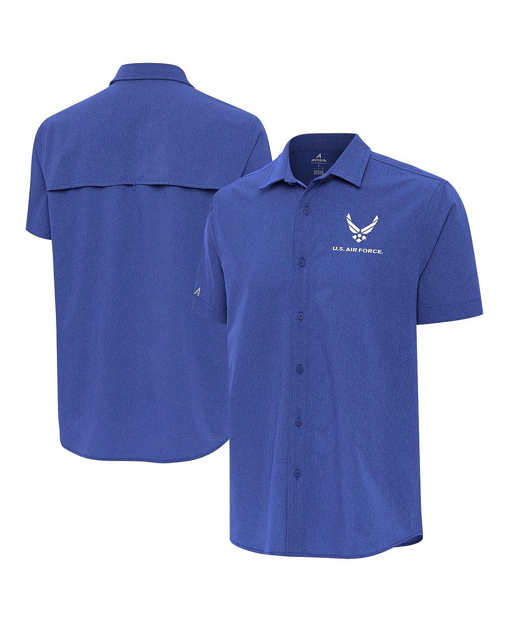 Antigua Men's Royal Air Force Activate Woven Short Sleeve Button-Up Shirt