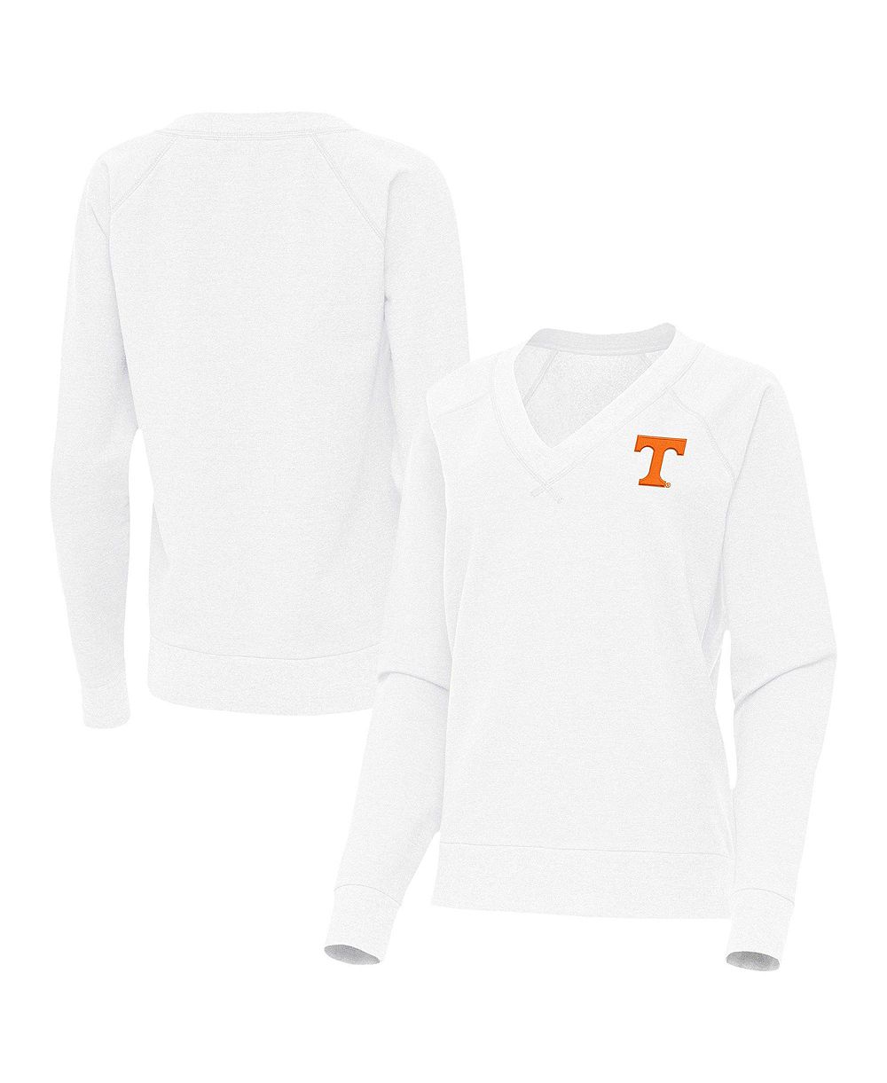 Женское свитшот Antigua White Tennessee Volunteers Varsity V-Neck Tri-Blend Pullover