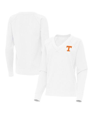 Женское свитшот Antigua White Tennessee Volunteers Varsity V-Neck Tri-Blend Pullover