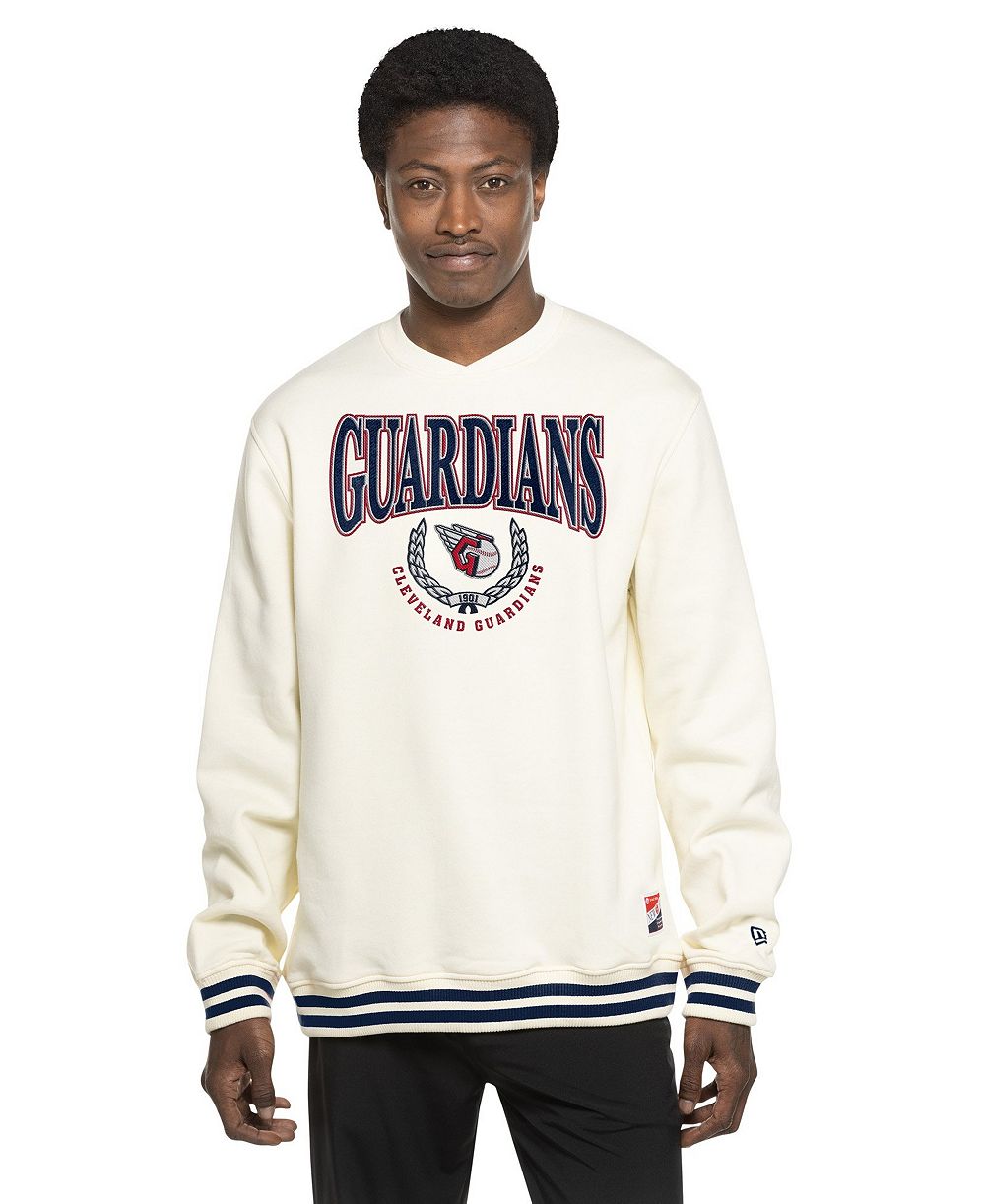 New Era Мужской белый свитшот Cleveland Guardians Throwback