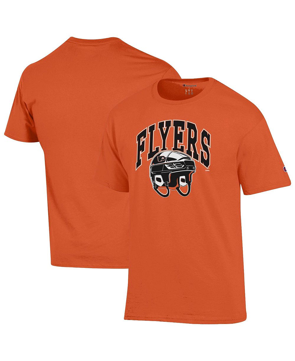 Champion Men's Orange Philadelphia Flyers Helmet T-Shirt