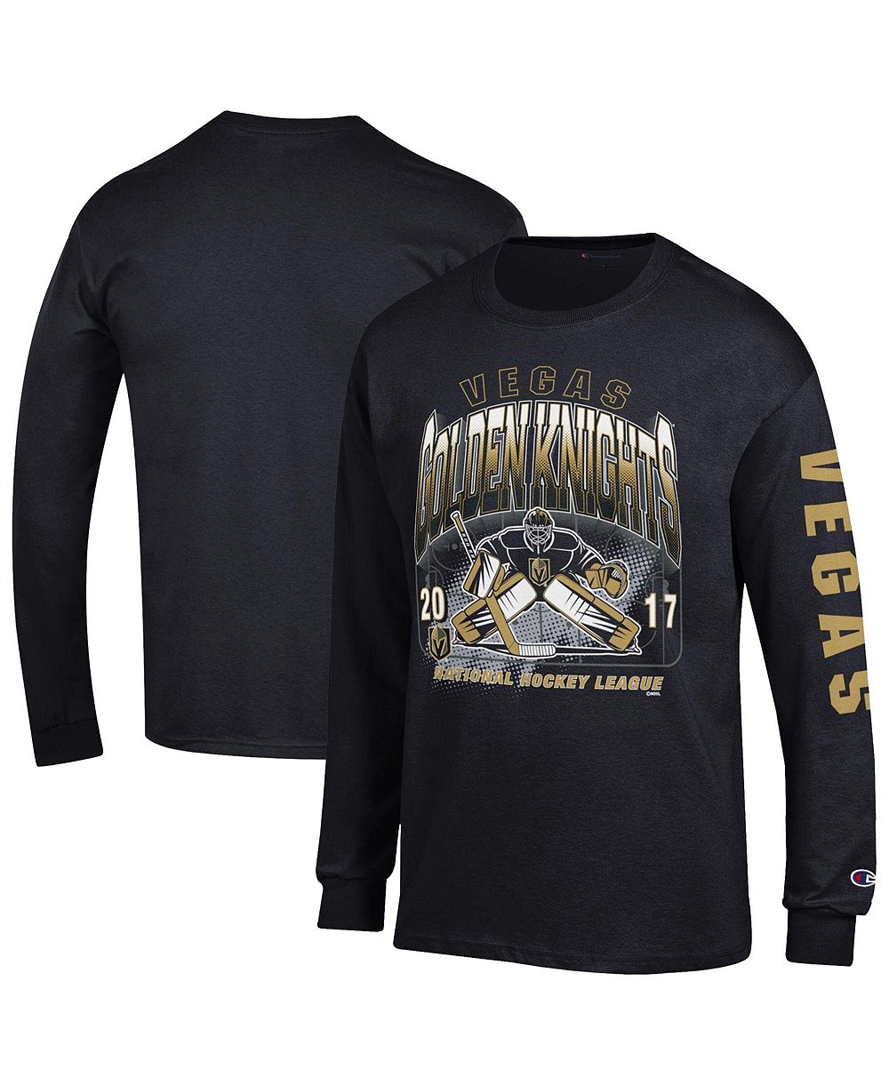 Champion Men's Black Vegas Golden Knights Long Sleeve Jersey T-Shirt