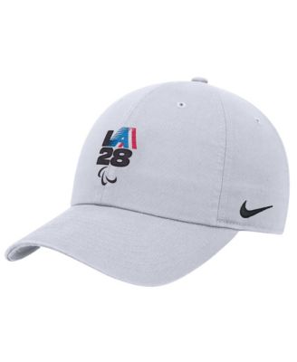 Nike Big Boys and Girls White LA28 Summer Paralympics Retro Stripes Club Adjustable Hat